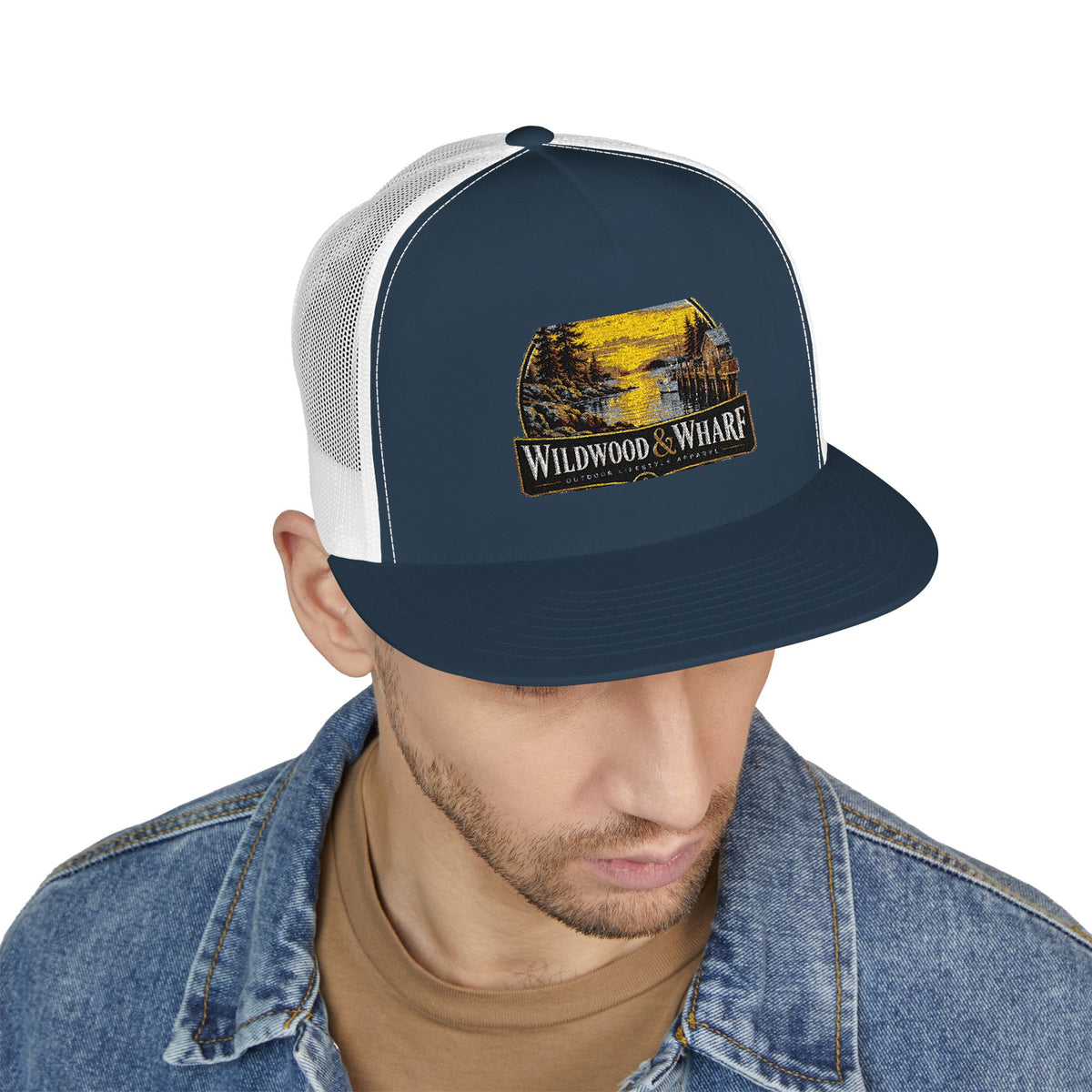 Wildwood & Wharf Harbor Sunset Trucker Hat