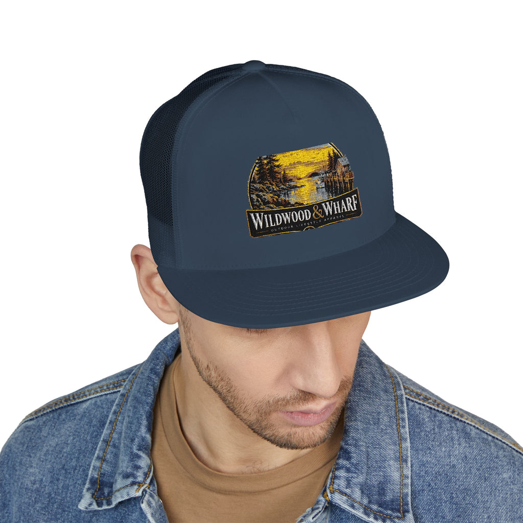 Wildwood & Wharf Harbor Sunset Trucker Hat