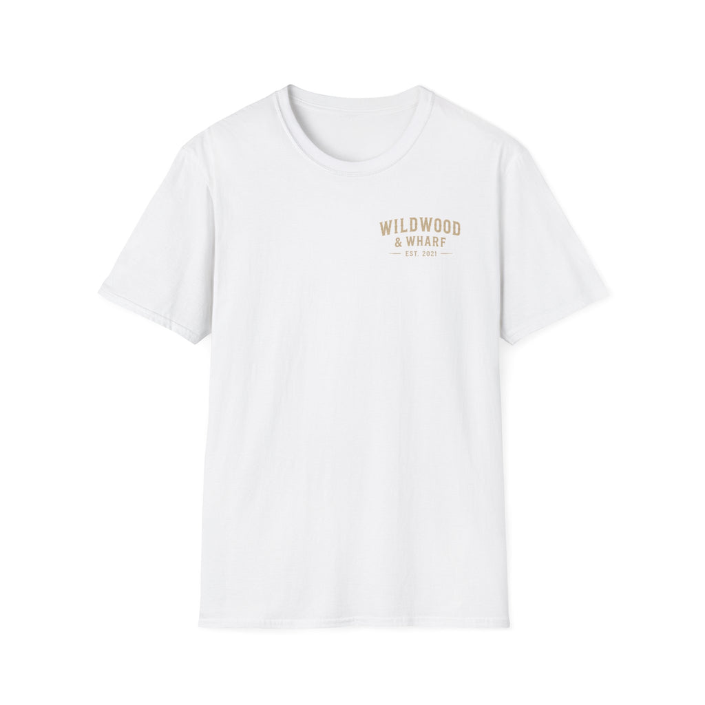 Wildwood & Wharf Anchor Tee — Maine Nautical Forest Graphic T-Shirt