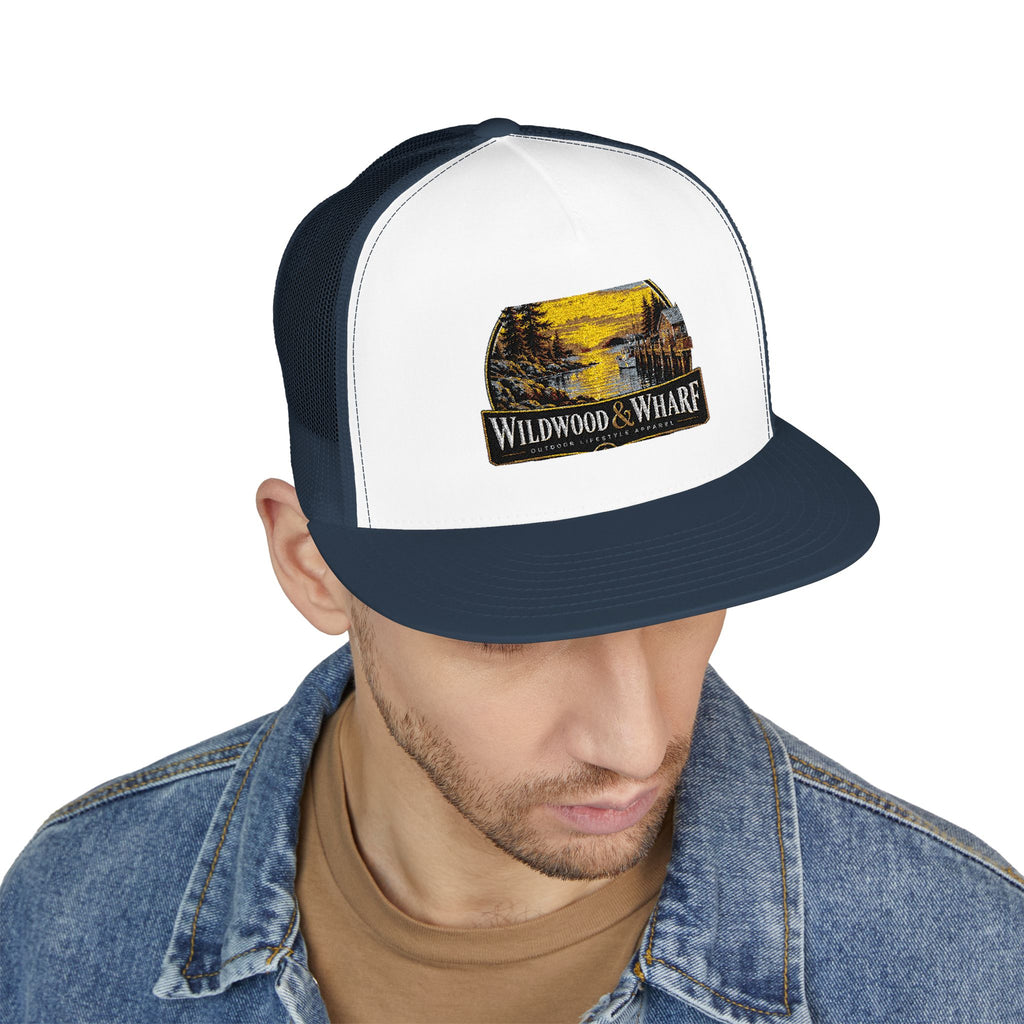 Wildwood & Wharf Harbor Sunset Trucker Hat